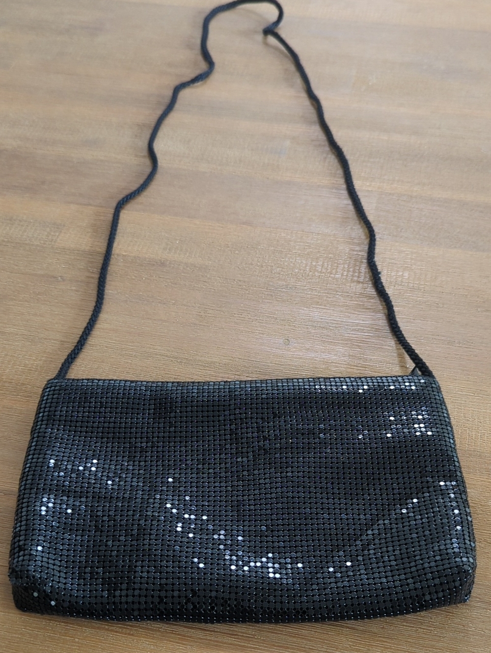 Vintage Black Evening Sequin Clutch Shoulder Bag